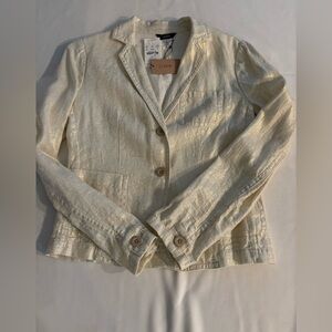 J. Crew Gold Metallic Linen Blazer NWT Size 4